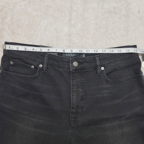 Lauren Ralph Lauren High-Rise Skinny Ankle Jean Women's Size14 Empire Black Wash - Picture 9 of 15